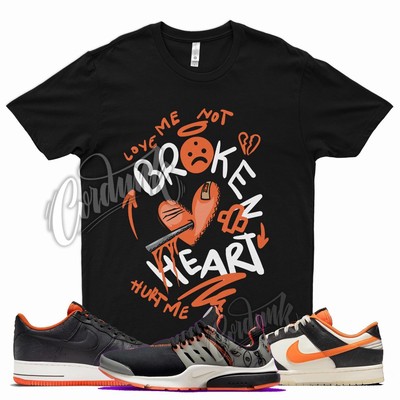 Black BROKEN T Shirt for N Dunk Halloween Air Force 1 Presto Starfish Orange