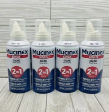 Mucinex Sinus Saline Nasal Spray & Sinus Rinse Non-Medicated Additive Free 4 Pk