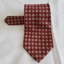 Claiborne Diamond Floral 100 Silk Neck Tie 58" x 4"