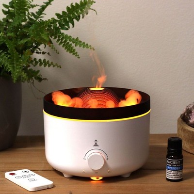Großer Volcano Effect Aroma Diffuser   560 ml   Flammen- & Farblichteffekt