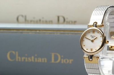 Rare 【N MINT in BOX】 Christian Dior 3025 Roman Shell Dial Qz
