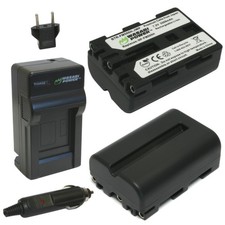 Wasabi Power Battery 2-Pack and Charger for Sony NP-FM500H