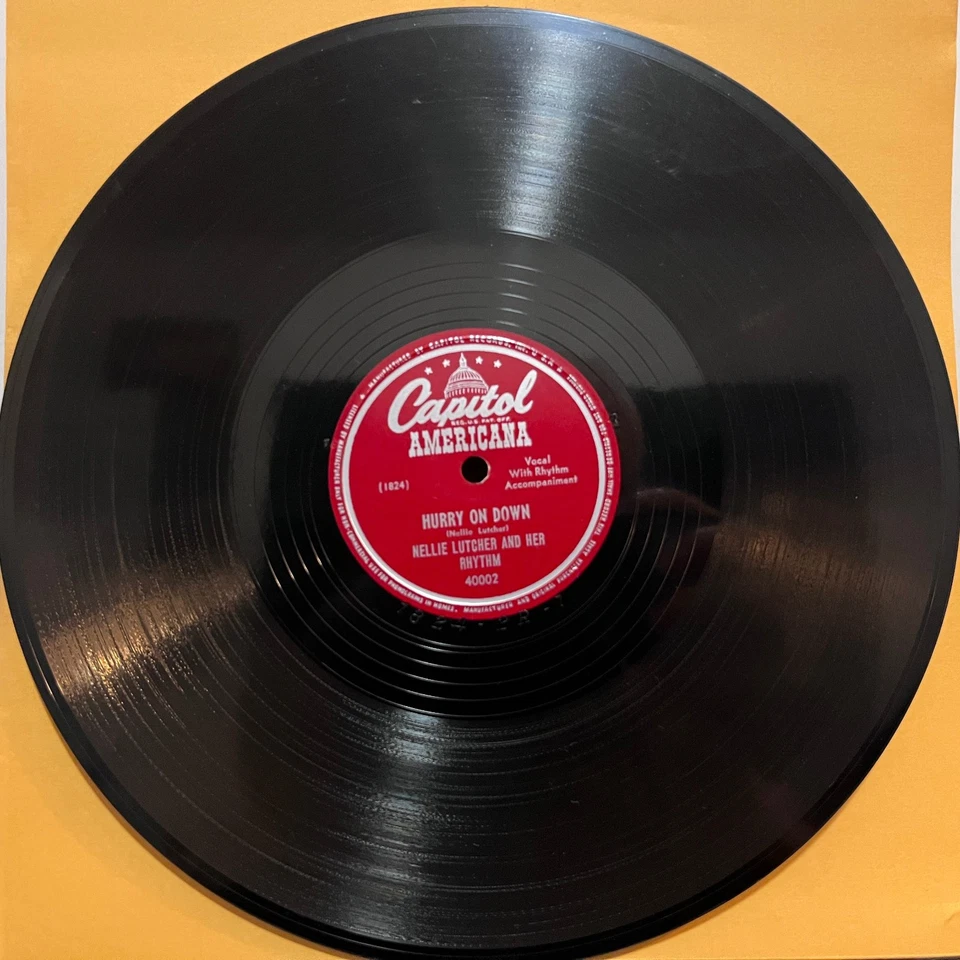 NELLIE LUTCHER - Hurry On Down / Lady's In Love - 10" Shellac 78RPM Record - E Foto 2 de 4