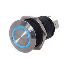 Marpac 7-1210 Push On Stainless Steel Push Button Switche Blue Led Ring Boat Marpac 7-1210 Push On Stainless Steel Push Button Switche Blue Led Ring Boat