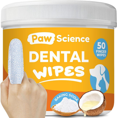Dog & Cat Teeth Cleaning Wipes - Dental Finger Wipes for Cats & Dogs - Pet Tooth