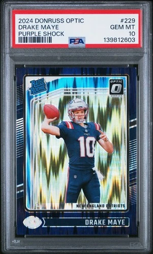 2024 PANINI DONRUSS OPTIC PURPLE SHOCK #229 DRAKE MAYE ROOKIE RC PSA 10