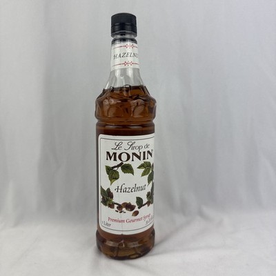 Monin Hazelnut Premium Sweetener Syrup 1L - Damaged Bottle