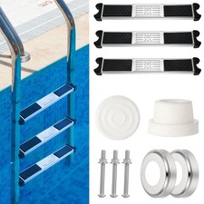 3 Pack Stainless Steel Swimming Pool Ladder Steps with Pool Ladder Bumpers  ...