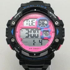 Armitron ProSport Digital Watch Mens 55mm Dual Time Chronograph New Battery