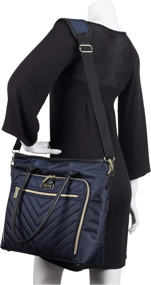 Kenneth Cole REACTION Chelsea Quilted Chevron 15" Laptop & Tablet Navy  - Image 2 of 4