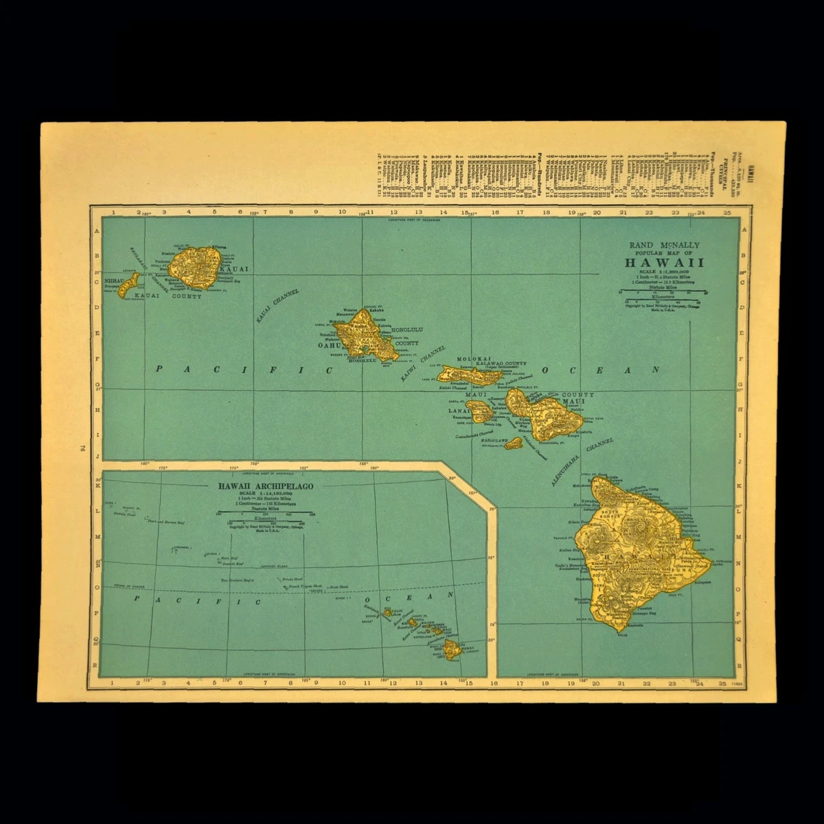 Hawaii Antique North America Maps & Atlases 1940-1949 Date Range