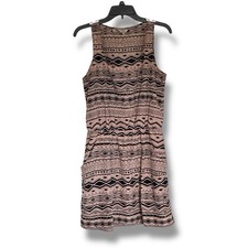 Guess Sleeveless Fit And Flare Dress Pink Aztec Print Med Boho Lightweight