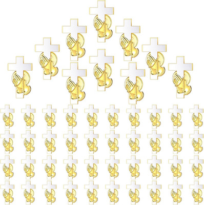 50/100/200 Pcs Small Gold Plated Cross Lapel Pins Religious Christian Cross Broo