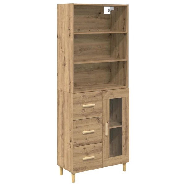 Schmales Highboard Artisan-Eiche 180X69,5X34 Cm Holzwerkstoff-image