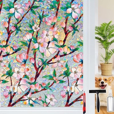 Window Privacy Film Stained Glass Decorative Static Cling Window Tint Sticker fo