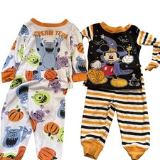 Disney Baby Halloween Pajamas 12M Mickey Mouse Scream Team Monster Pumpkin Set
