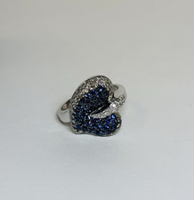 LeVian Le Vian 14k Gold Blue White Diamond He...