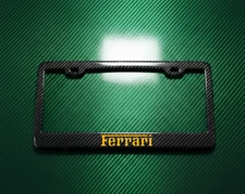Yellow 100% Carbon Fiber Ferrari License Plate Frame PREMIUM