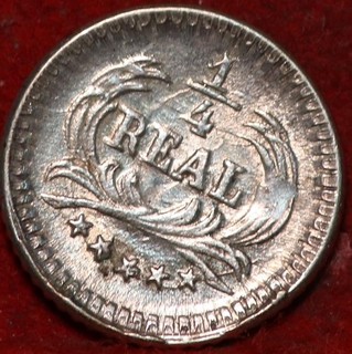 Uncirculated 1889 Guatemala 1/4 Real Silver Foreign Coin
