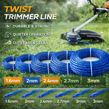 HEAVY DUTY TWIST STRIMMER LINE 1.6mm-3mm x 15m FOR PETROL STRIMMERS CORD