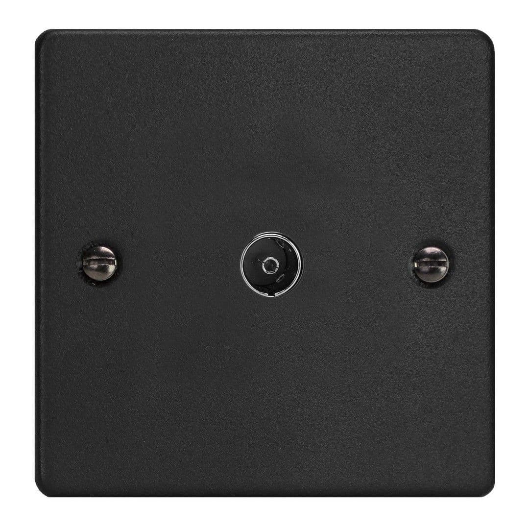 Varilight XDE8.MB Essential Matt Black 1 Gang TV Socket, Co-Axial