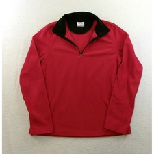 Danskin Now Fleece Quarter Zip Pullover Women Small Classic Red