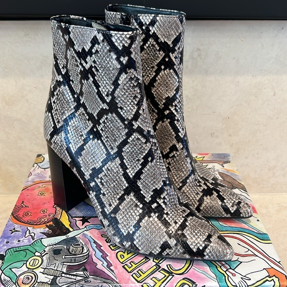 Jeffrey Campbell 'Raven' Python Leather Heeled Bo… - image 2