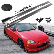 86.6“ Carbon Fiber Side Skirt Rocker Panel /Splitter Lip For Honda Civic Del Sol