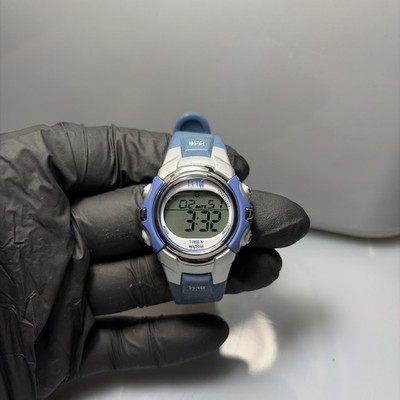 Timex 1440 Sports Watch Unisex 34mm Case Alarm Chronograph Timer Blue Resin