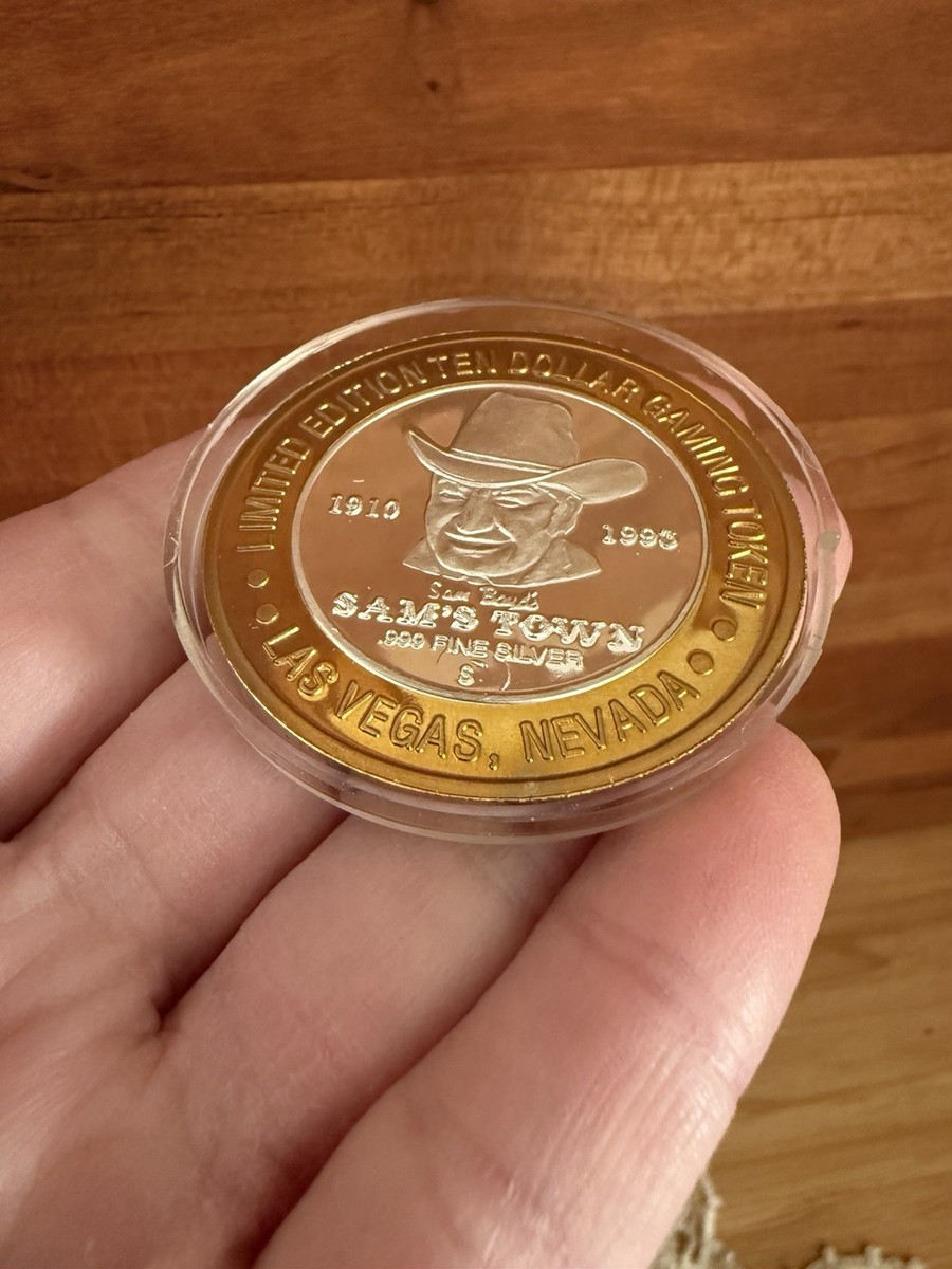 1993 Sam's Town Las Vegas .999 Fine Silver Ten Dollar Gaming Token