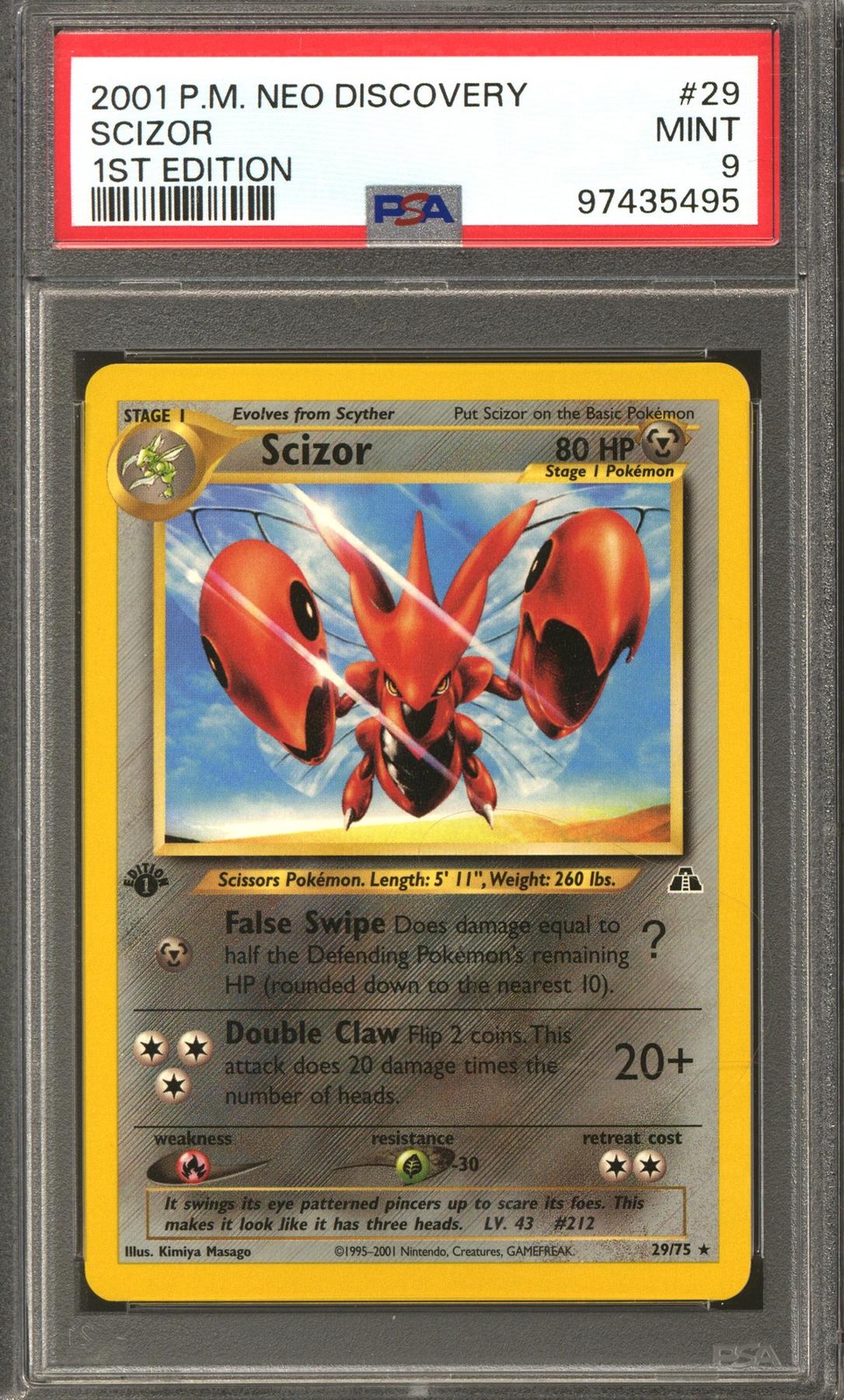 Pokemon Neo Discovery 1st Edition Scizor 10/75 PSA 9