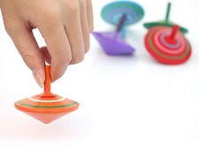 GoodPlay Gyroscope, 3 Pcs/Set Handmade Painted Wood Spinning Tops, Educational