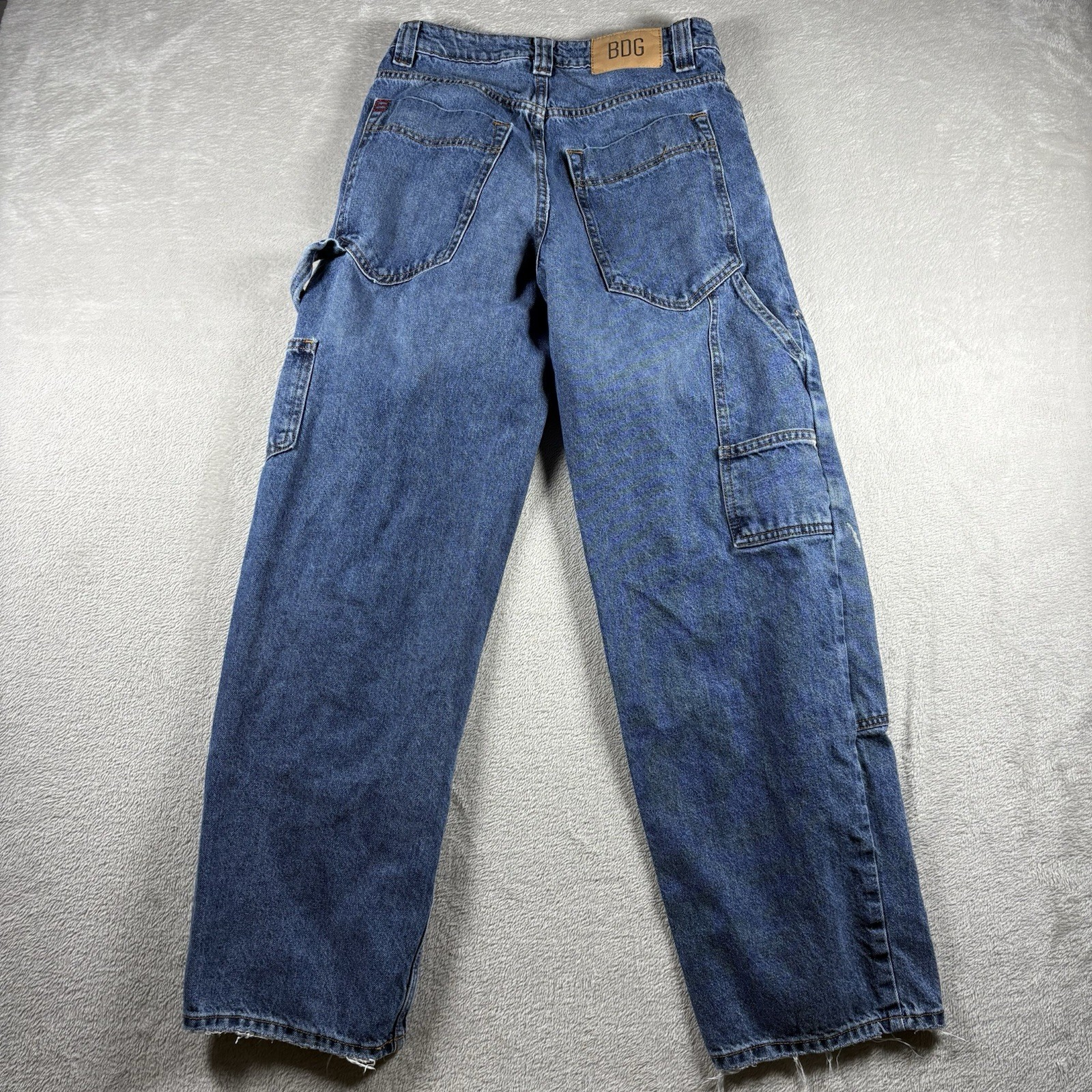 BDG Carpenter Double Knee Women's Size 27 Blue Jeans Y2K Paint Distress #1A