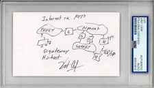 Vint Cerf Google SIGNED ORIGINAL 1977 INTERNET 1/1 UNIQUE DRAWING PSA DNA COA