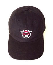 THE CLASSICS BLACK COTTON BASEBALL CAP with PIG LOGO  One Size