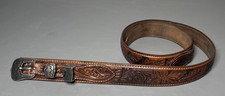 Tony Lama Men's Western Tooled Leather Belt Size 34