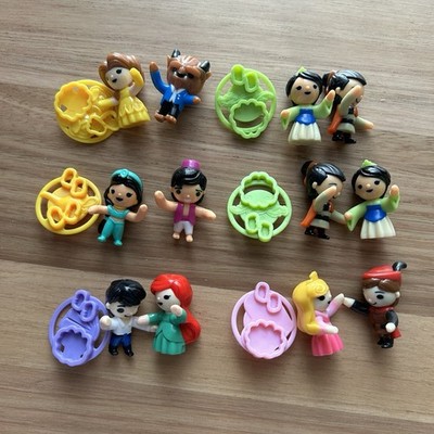 Kinder Surprise Disney Princess And Prince Spin Top Set Of 6 - Aladdin Belle Etc
