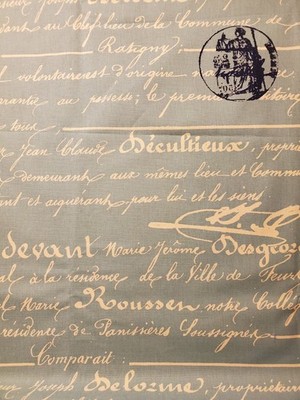 French Country Penmanship Drapery Upholstery Fabric - 2 yd piece