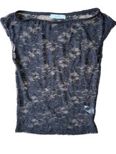 Gaze Y2K 90s Fairy Grunge Whimsigoth Lace Top Womens XS Black Dark Romantic Boho