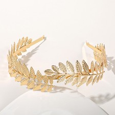 Gold Laurel Leaf Crown Headpiece Roman Fancy Dress Costume Accessory Headband