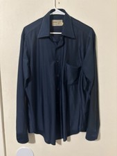 VTG 1970s Sears Qiana Perma-Prest Mens 16 Button Down Shirt 100% Qiana