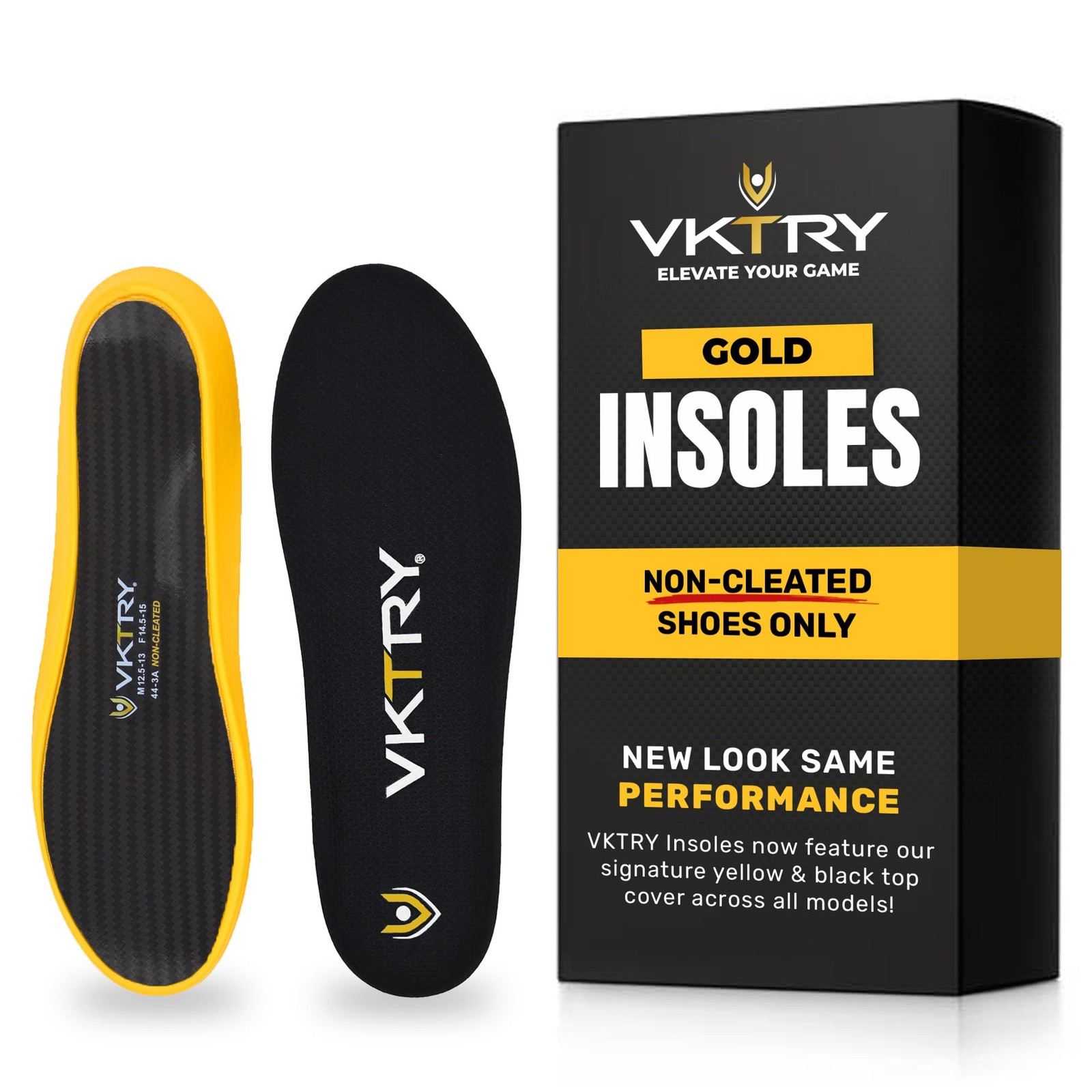 VKTRY Gold for Non-Cleated Shoes - Carbon Fiber Performance Insoles - Customi...