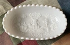 Vintage Imperial Glass White Milk Glass Windmill 8” Relish Dish