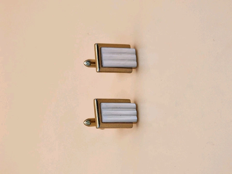 75 Yr Old SWANK USA Mother of Pearl Mid Century Vintage Cufflinks FREE $HIPPING! - Image 4 of 4
