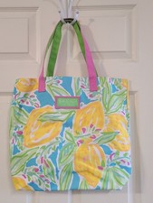 Estee Lauder Floral Logo Tote in Blue, Pink, Green, Yellow