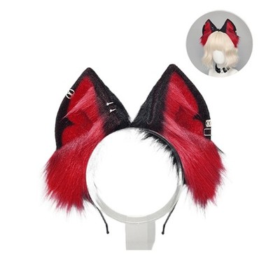Furry Wolf Ear Hairband NonSlip Bendable Ear Cosplay Subcultural Fursuit