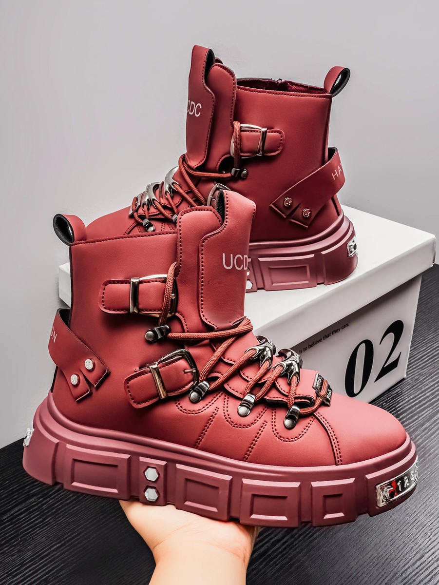 Men's Hip Hop Punk Rock Rivet Shoes Outdoor Motorcycle Gothic