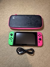 Nintendo Switch Console - Neon Green/Pink Controllers - Cleaned & Tested ✅