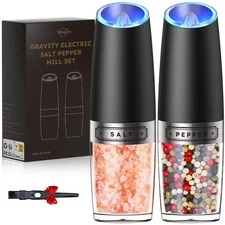 Sangcon Gravity Electric Salt and Pepper Grinder Set Automatic Shakers Mill
