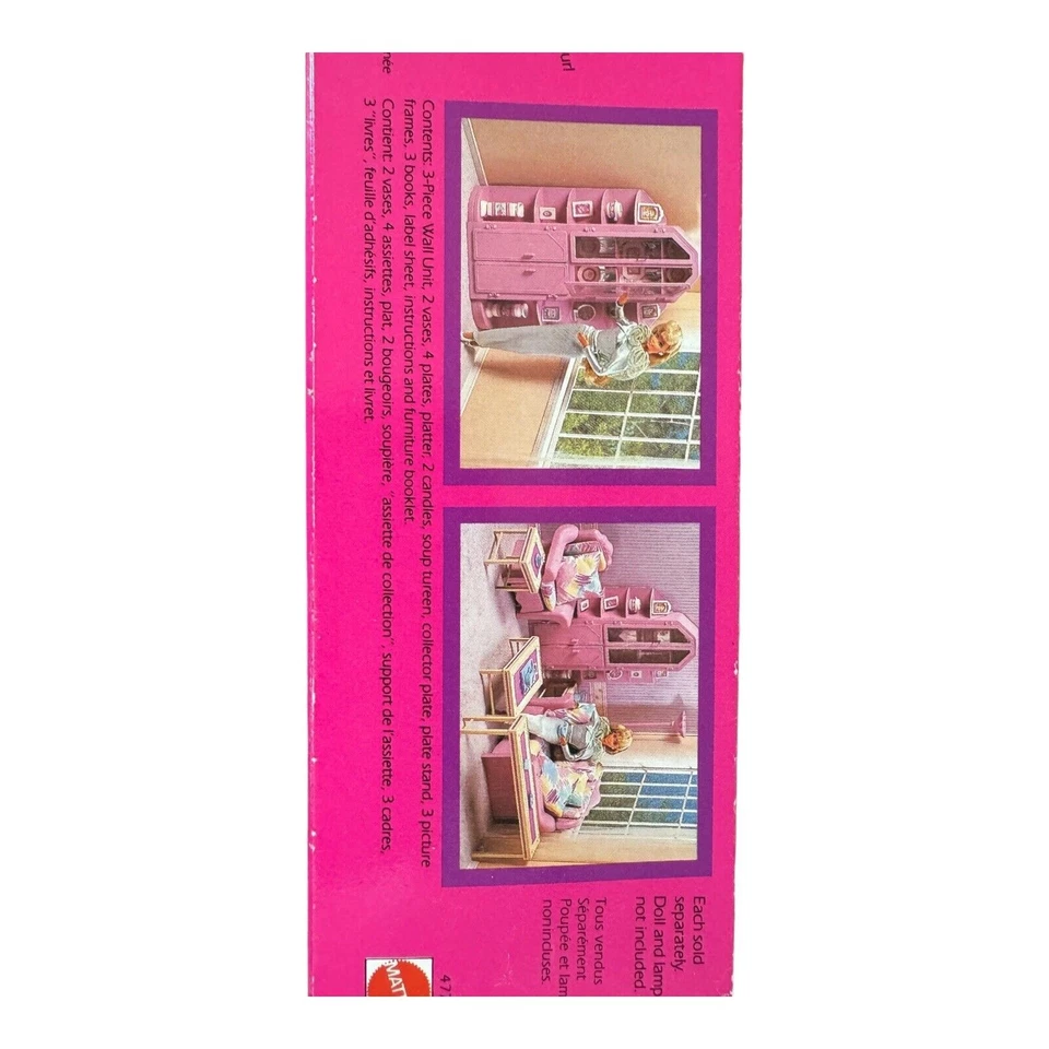 Barbie Mattel 1987 unidad de pared de 3 piezas que vive bastante marketing europeo sin abrir Foto 3 de 3